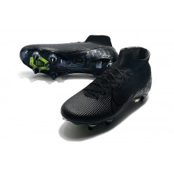 Nike Mercurial Superfly 7 Elite SG-PRO AC High Black Green Football Boots