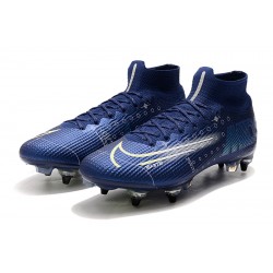 Nike Mercurial Superfly 7 Elite SG-PRO AC High Deep Blue White Black Football Boots