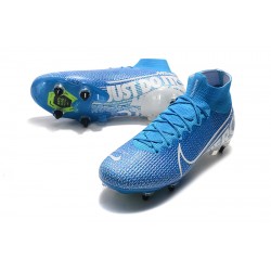 Nike Mercurial Superfly 7 Elite SG-PRO AC High White Blue Football Boots