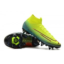 Nike Mercurial Superfly 7 Elite SG-PRO AC High Yellow Green Pink Football Boots