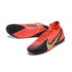 Nike Mercurial Superfly 7 Elite TF Black Gold Red Football Boots