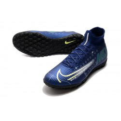 Nike Mercurial Superfly 7 Elite TF Deep Blue White Green Football Boots