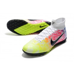 Nike Mercurial Superfly 7 Elite TF Yellow White Black Blue Football Boots