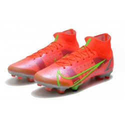 Nike Superfly 8 Elite FG High Mens Womens Green Red Silver Football Boots