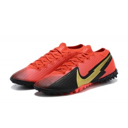 Nike Vapor 13 Elite TF Red Black Gold Football Boots