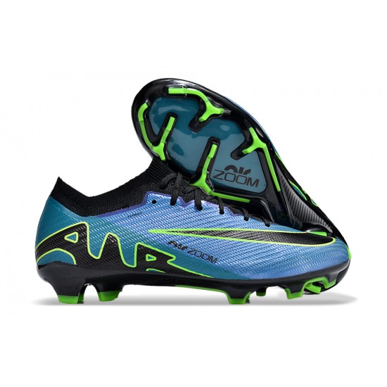 Nike Air Zoom Mercurial Vapor 15 Elite FG Low Football Boots Blue Black Green For Men/Women