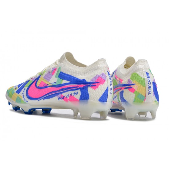 Nike Air Zoom Mercurial Vapor 15 Elite FG Low Football Boots Blue Pink White For Men/Women