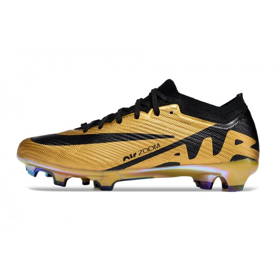 Nike Air Zoom Mercurial Vapor 15 Elite FG Low Football Boots Gold Black For Men/Women