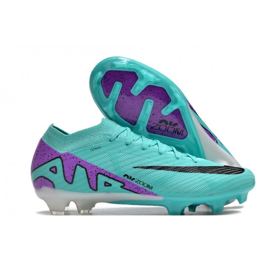 Nike Air Zoom Mercurial Vapor 15 Elite FG Low Football Boots Ltblue Purple Black For Men/Women