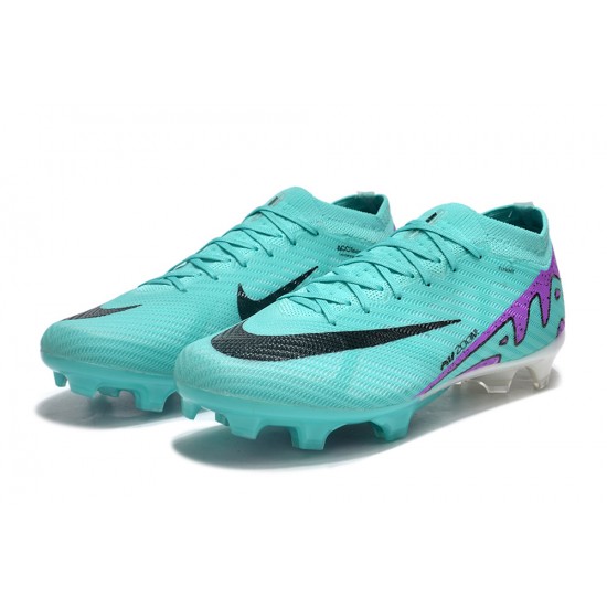 Nike Air Zoom Mercurial Vapor 15 Elite FG Low Football Boots Ltblue Purple Black For Men/Women