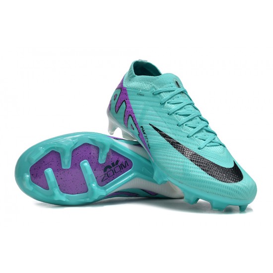 Nike Air Zoom Mercurial Vapor 15 Elite FG Low Football Boots Ltblue Purple Black For Men/Women