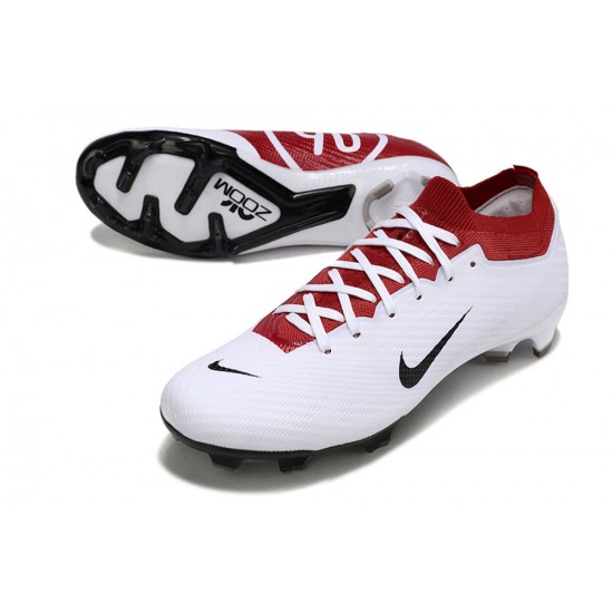 Nike Air Zoom Mercurial Vapor 15 Elite FG Low Football Boots White Red Black For Men/Women