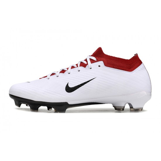 Nike Air Zoom Mercurial Vapor 15 Elite FG Low Football Boots White Red Black For Men/Women