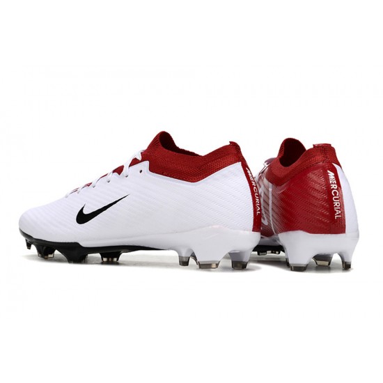 Nike Air Zoom Mercurial Vapor 15 Elite FG Low Football Boots White Red Black For Men/Women