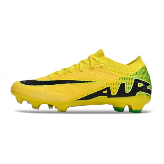 Nike Air Zoom Mercurial Vapor 15 Elite FG Low Football Boots Yellow Black For Men/Women