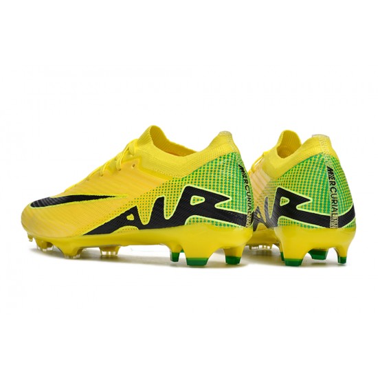 Nike Air Zoom Mercurial Vapor 15 Elite FG Low Football Boots Yellow Black For Men/Women