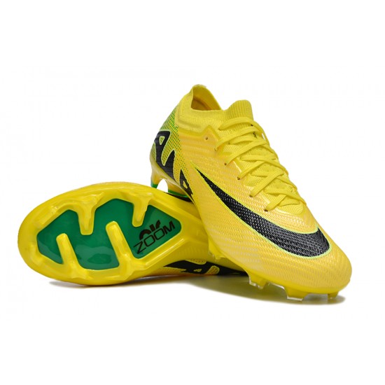 Nike Air Zoom Mercurial Vapor 15 Elite FG Low Football Boots Yellow Black For Men/Women