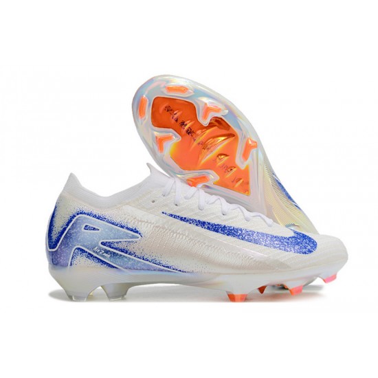 Nike Air Zoom Mercurial Vapor 16 Elite FG White Blue Low Football Boots For Women And Men