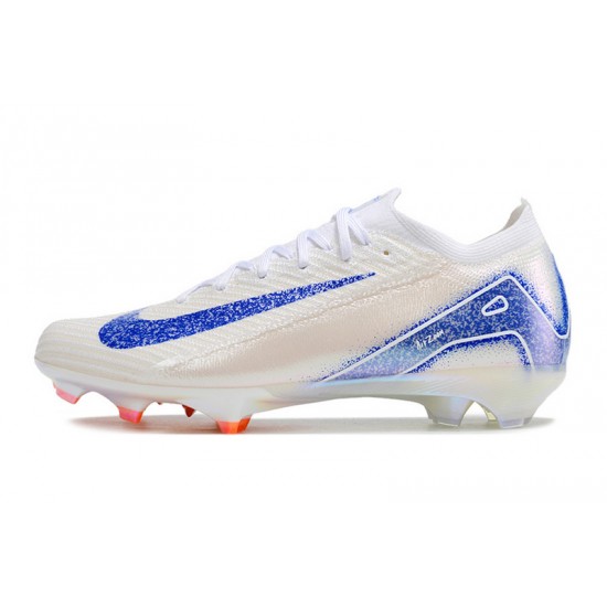 Nike Air Zoom Mercurial Vapor 16 Elite FG White Blue Low Football Boots For Women And Men