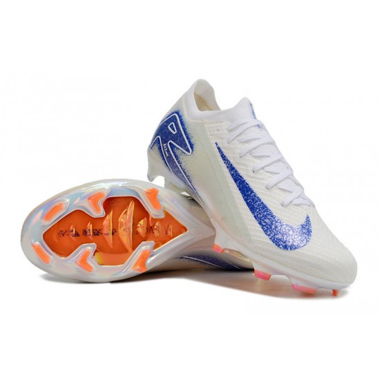 Nike Air Zoom Mercurial Vapor 16 Elite FG White Blue Low Football Boots For Women And Men