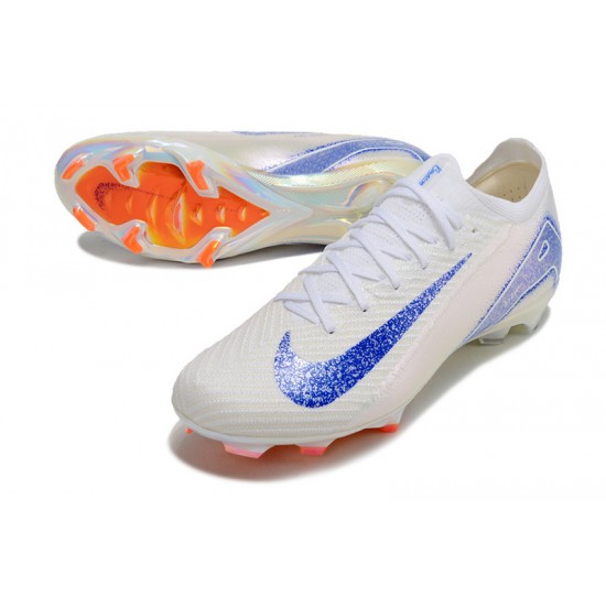 Nike Air Zoom Mercurial Vapor 16 Elite FG White Blue Low Football Boots For Women And Men