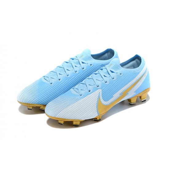 Nike Mercurial Vapor 13 Elite FG Ltblue Gold Silver Football Boots