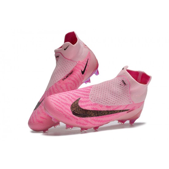 Women/Men Nike Phantom GX Elite FG High top Pink Football Boots