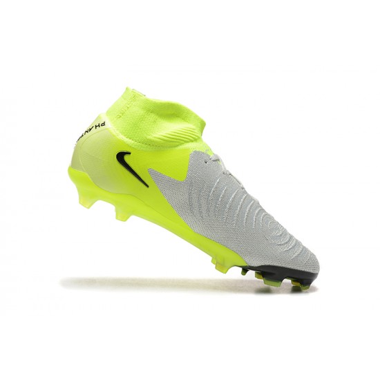 Nike Phantom Luna Elite FG High top Chartreuse Grey Football Boots