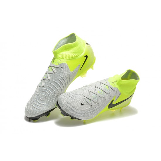 Nike Phantom Luna Elite FG High top Chartreuse Grey Football Boots