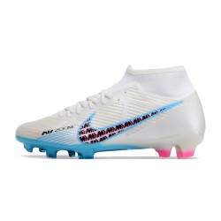 Nike Air Zoom Mercurial Superfly IX Academy High FG Beige Blue Pink Football Boots 