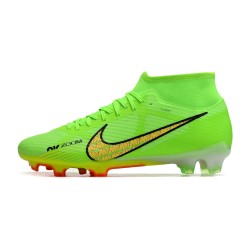 Nike Air Zoom Mercurial Superfly IX Academy High FG Green Orange Football Boots 