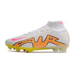 Nike Air Zoom Mercurial Superfly IX Elite FG High White Yellow Peach Football Boots 