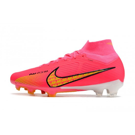 Nike Air Zoom Mercurial Superfly IX Elite High FG Pink Gold Black Football Boots 