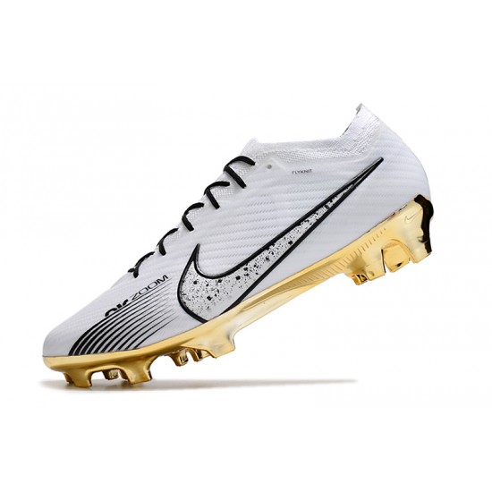 Nike Air Zoom Mercurial Vapor XV Elite FG Gold Black White Football Boots 