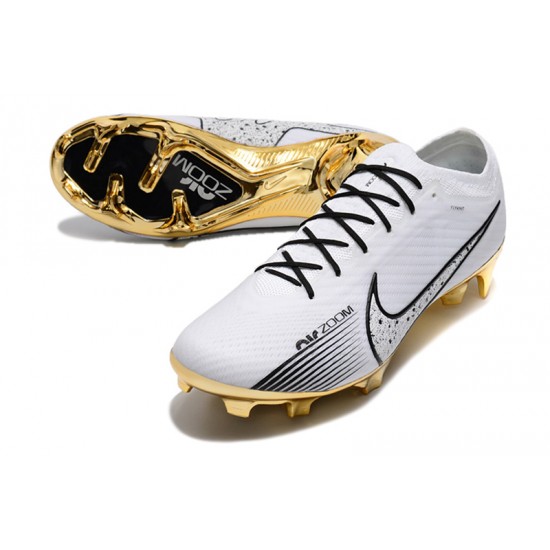 Nike Air Zoom Mercurial Vapor XV Elite FG Gold Black White Football Boots 