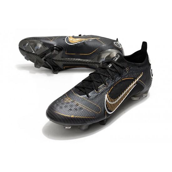 Nike Mercurial Vapor XIV Elite FG Black Gold White Football Boots 