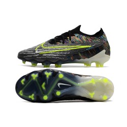 Nike Phantom GX Elite FG Football Boots Black Green Shoes 