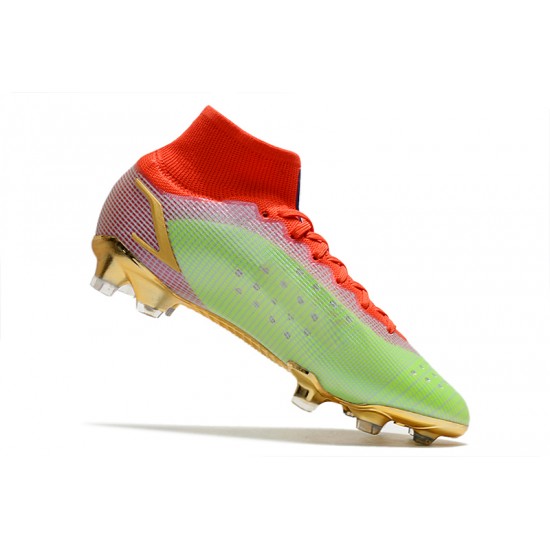 Nike Superfly 8 Elite FG Green Red Gold Football Boots 