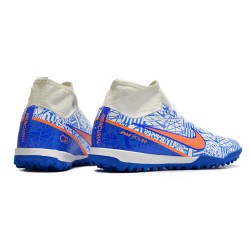 Nike Air Zoom Mercurial Superfly IX Academy TF High White Blue Women/Men Football Boots