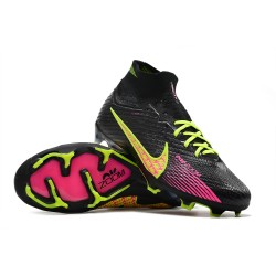 Nike Air Zoom Mercurial Superfly IX Elite FG High Black Pink Yellow Women/Men Football Boots