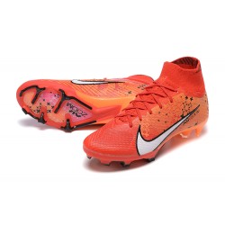 Nike Air Zoom Mercurial Superfly IX Elite FG High Orange Black White Women/Men Football Boots