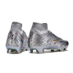 Nike Air Zoom Mercurial Superfly IX Elite FG High Silver Gold Women/Men Football Boots