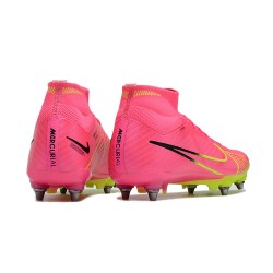 Nike Air Zoom Mercurial Superfly IX Elite SG High Pink Green Men Football Boots