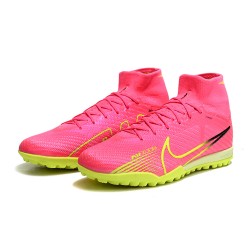 Nike Air Zoom Mercurial Superfly IX Elite TF High Pink Yellow Women/Men Football Boots