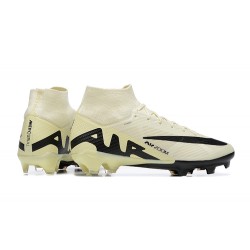 Nike Air Zoom Mercurial Superfly Ix Elite FG Beige Black Men High Football Cleats