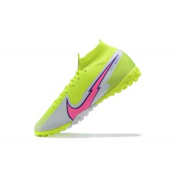 Nike Mercurial Superfly 7 Elite TF Pink Yellow High Men Football Boots