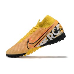 Nike Mercurial Superfly 7 Elite TF Yellow Grenn Orange White Black High Men Football Boots