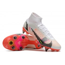 Nike Mercurial Vapor XIV Elite SG PRO Anti Clog High White Red Men Football Boots