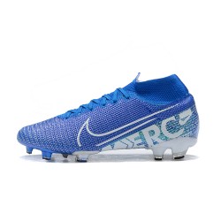 Nike Superfly 7 Elite SE FG White Blue High Men Football Boots