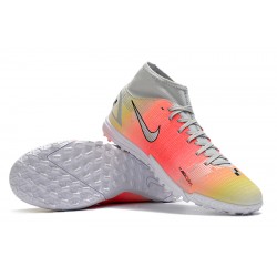 Nike Superfly 8 Academy TF High White Pink Yellow Men Football Boots